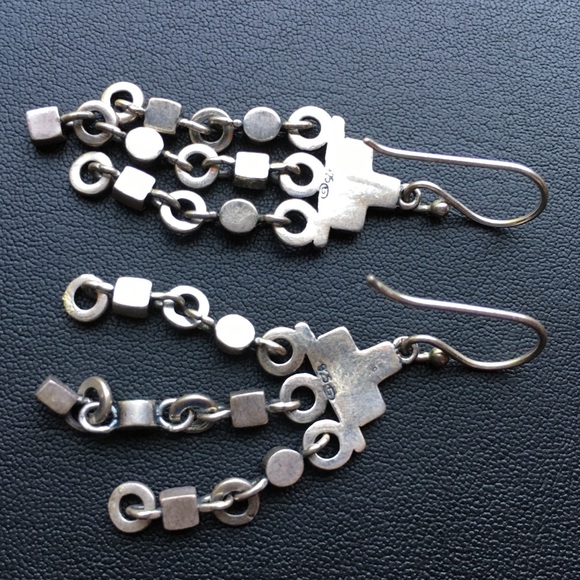 Vintage Art Deco sterling 925 marcasite earrings - Picture 10 of 11